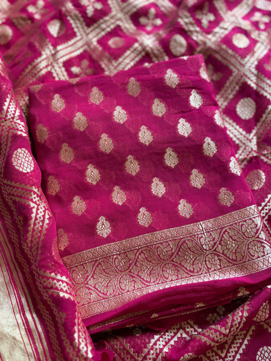 Pink Khaddi georgette suit set