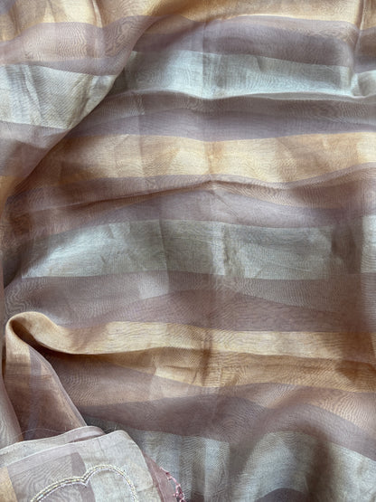 Tissue brocade embroidered suit set