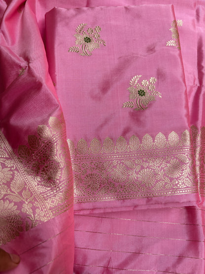 Pink Katan  by katan silk meenadar suit set