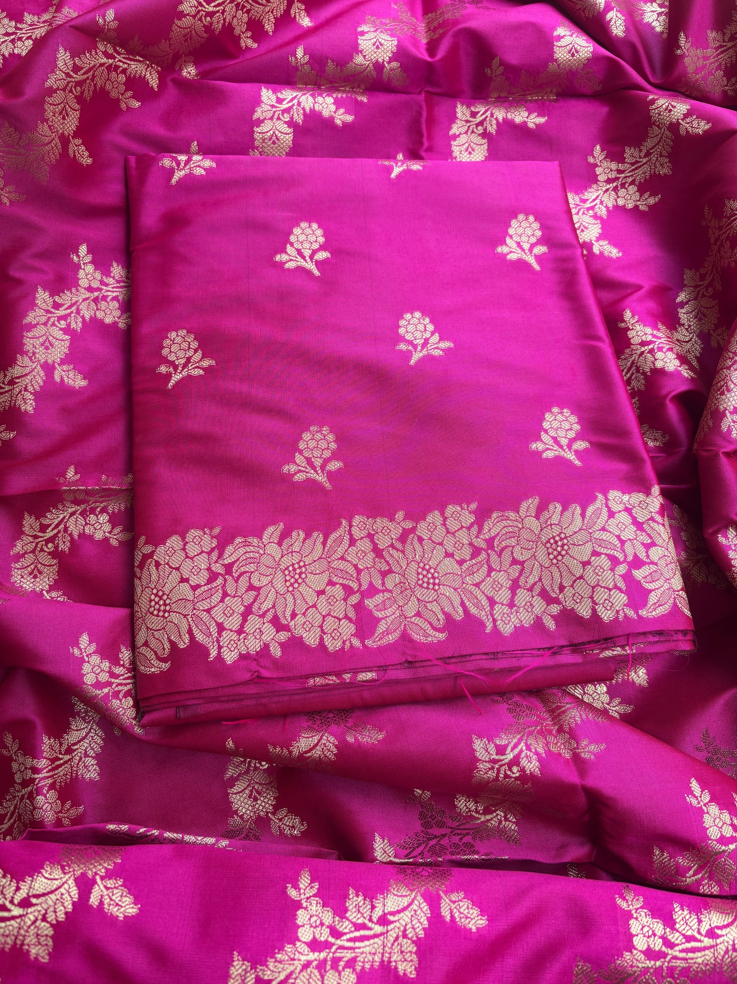Pink premium Banarasi silk 3 piece suit set