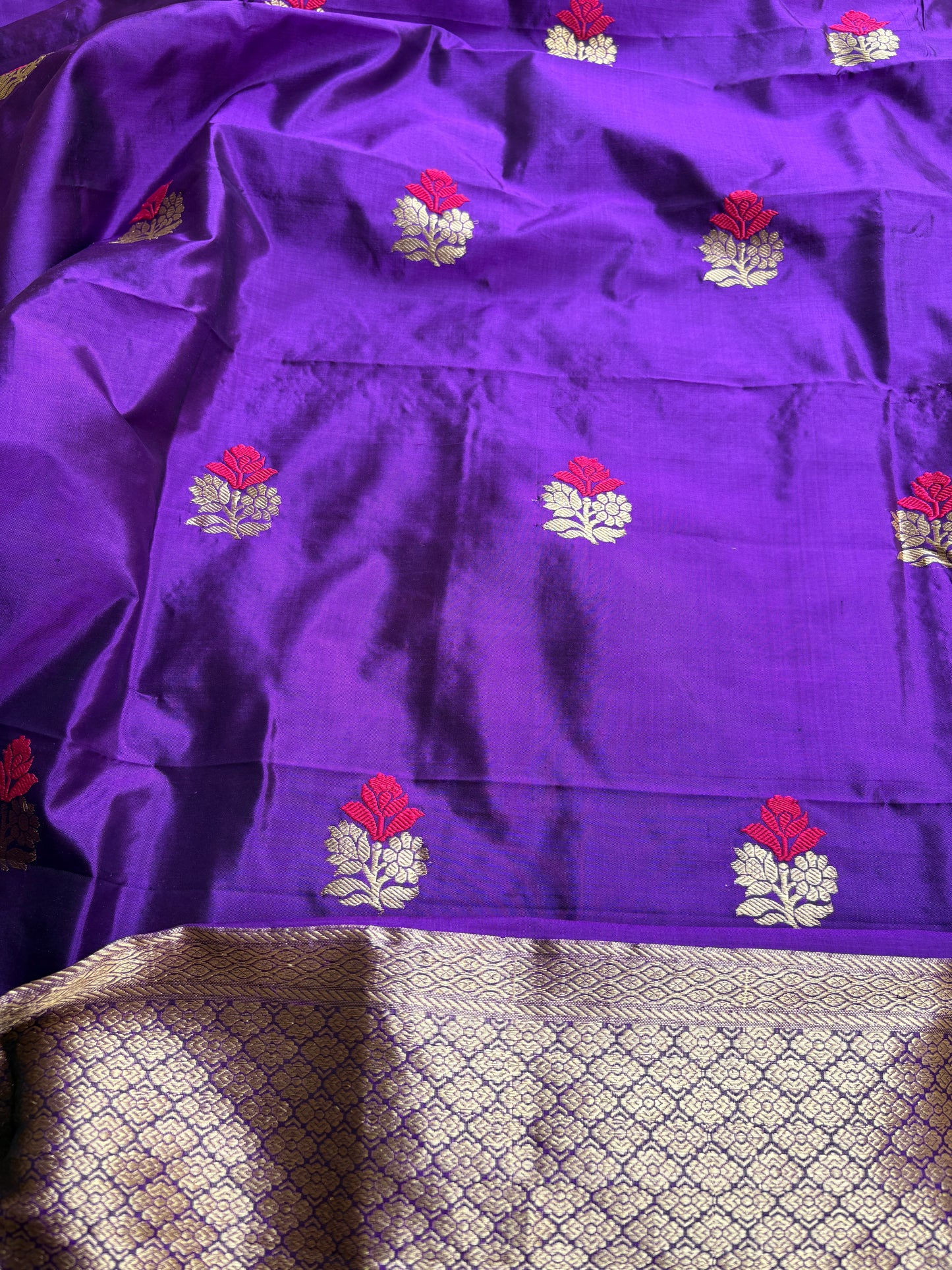 Purple Chiniya Katan kadhwa suit set