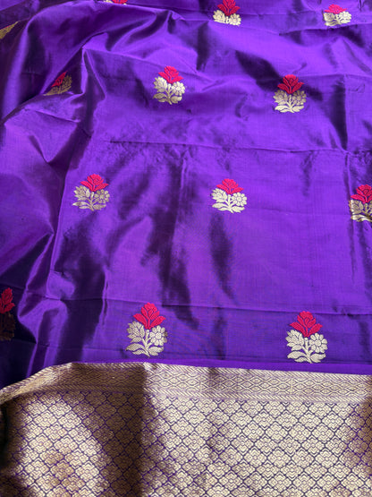 Purple Chiniya Katan kadhwa suit set