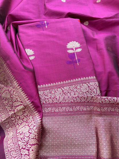 Magenta katan by katan silk suit set