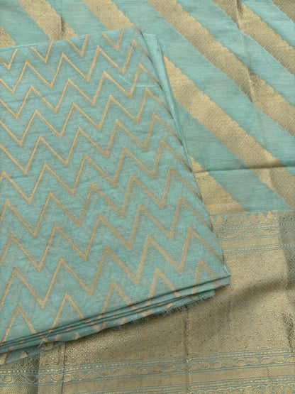 Turq Chanderi cotton 3 piece suit set