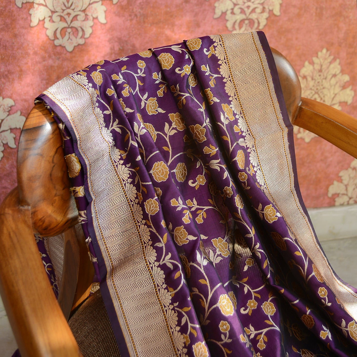 Purple katan silk dupatta