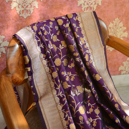 Purple katan silk dupatta
