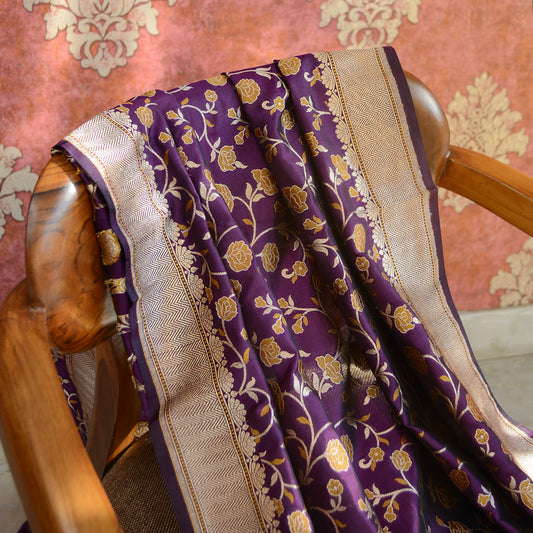 Purple katan silk dupatta