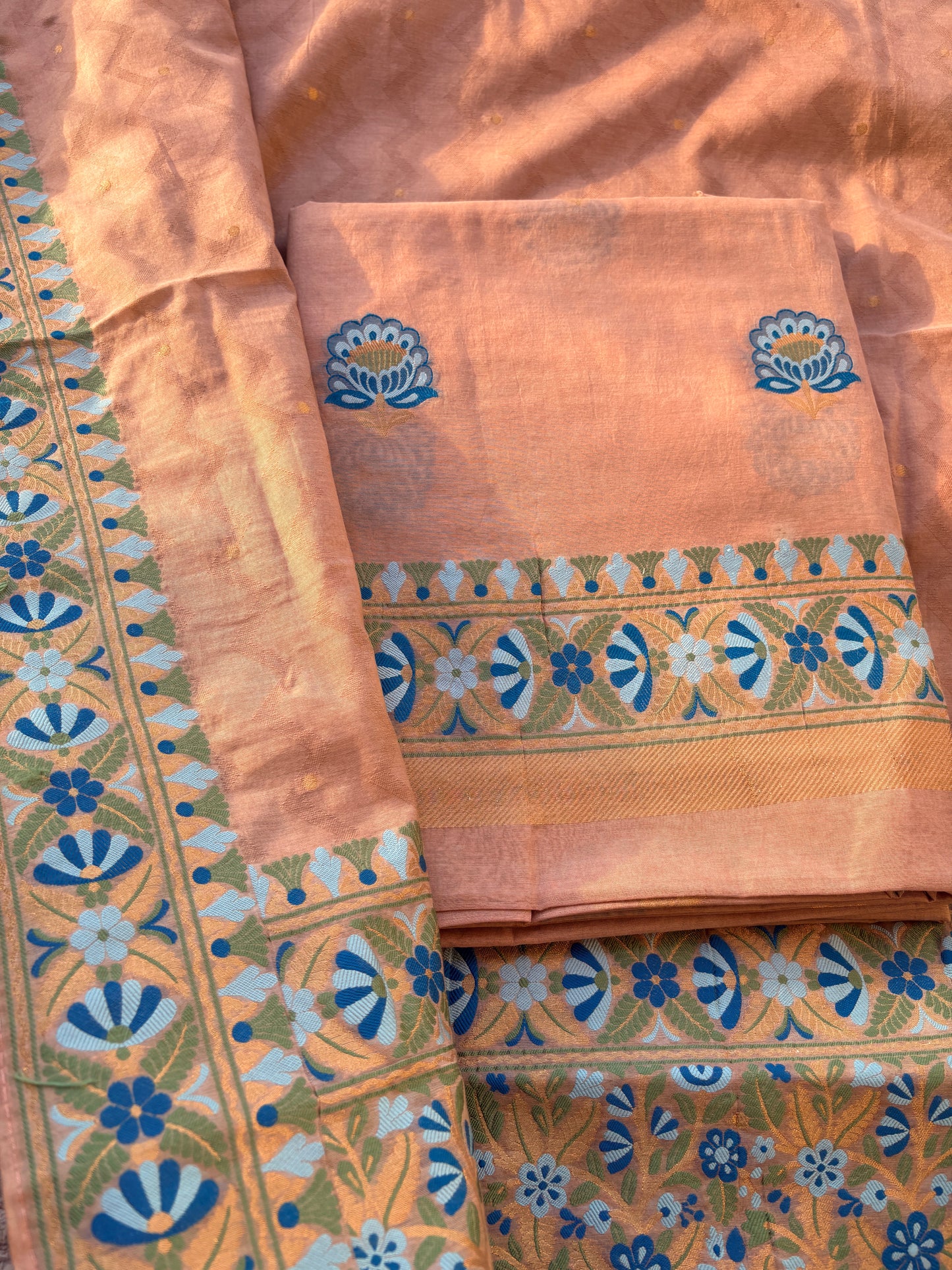 Nude Chanderi Resham Zari weaving suit set