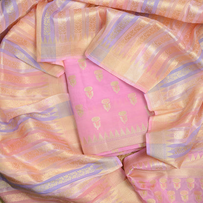 Pink kora Katan 3 piece suit set