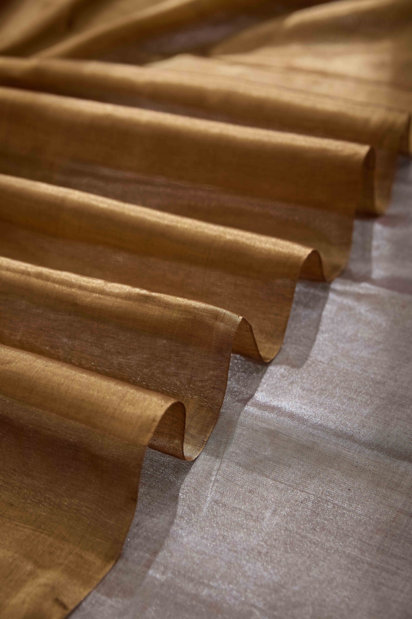 Golden silver pure handloom tissue saree