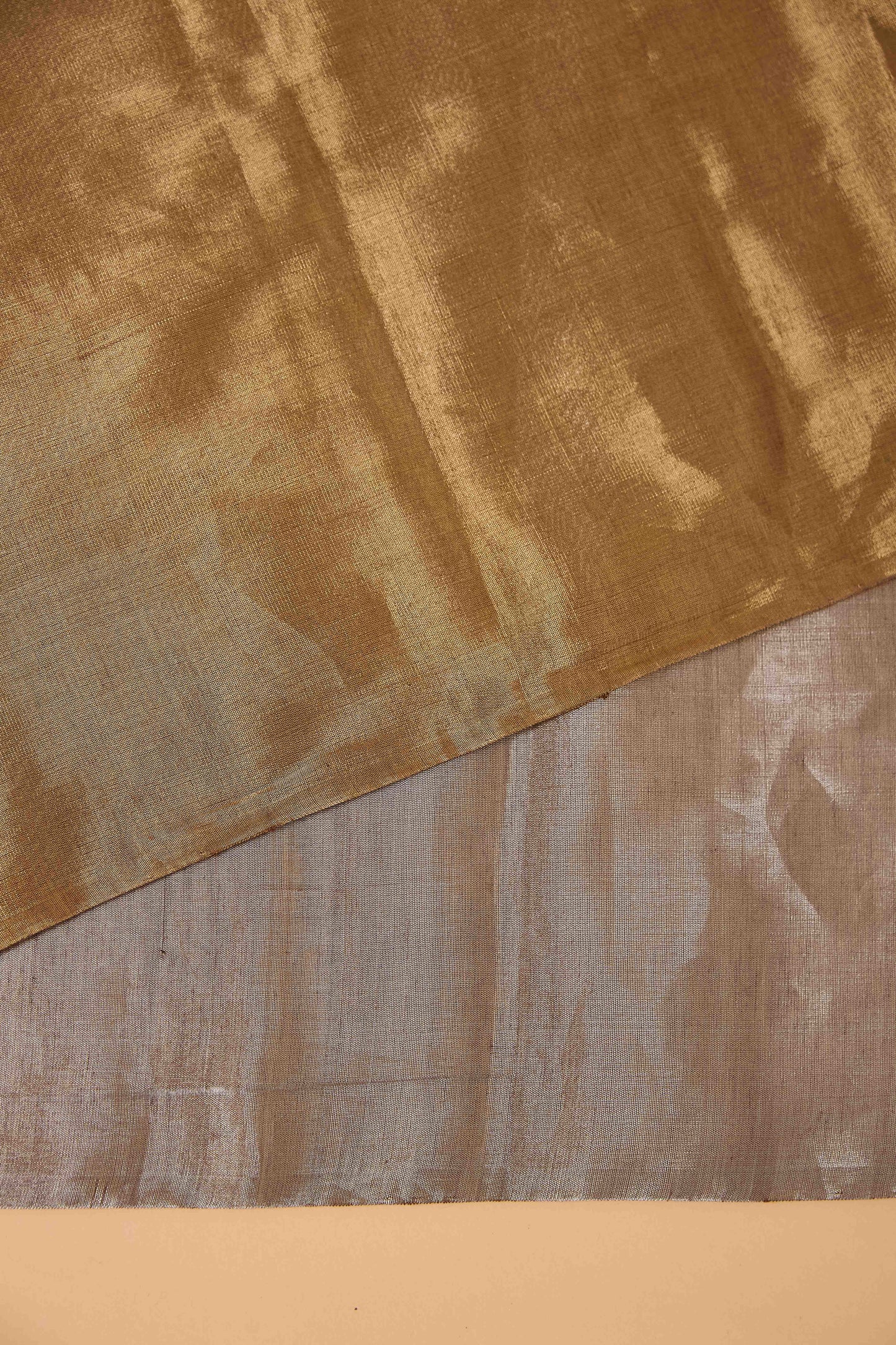 Golden silver pure handloom tissue saree