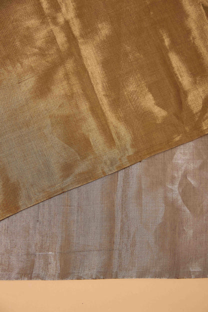 Golden silver pure handloom tissue saree