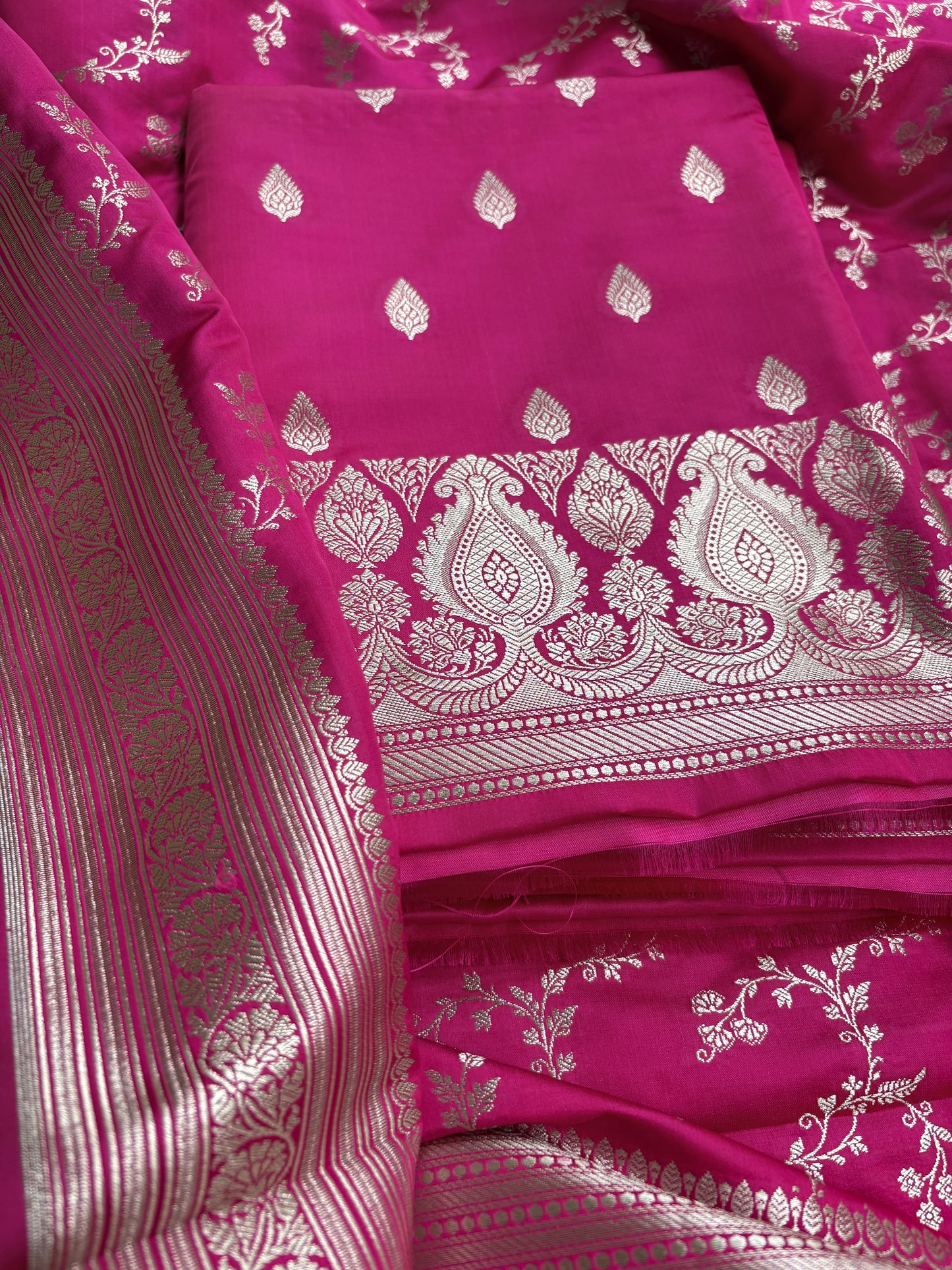 Pink mashru silk suit set