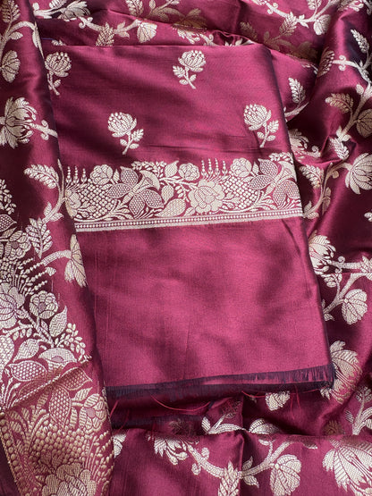 Red maroon premium silk 3 piece suit set