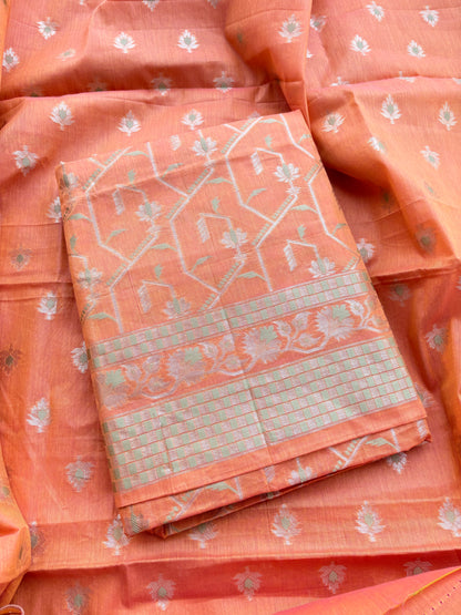 Orange dhoop chau Chanderi cotton suit set