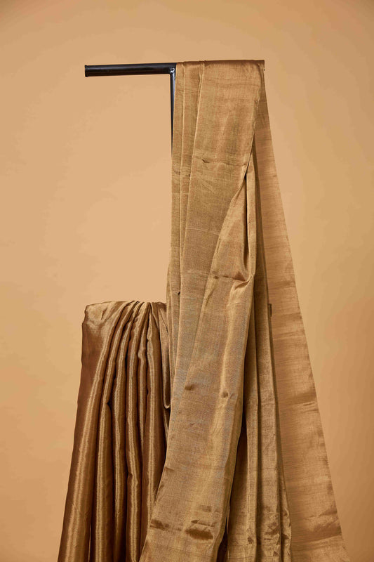 Golden tissue handloom Saree