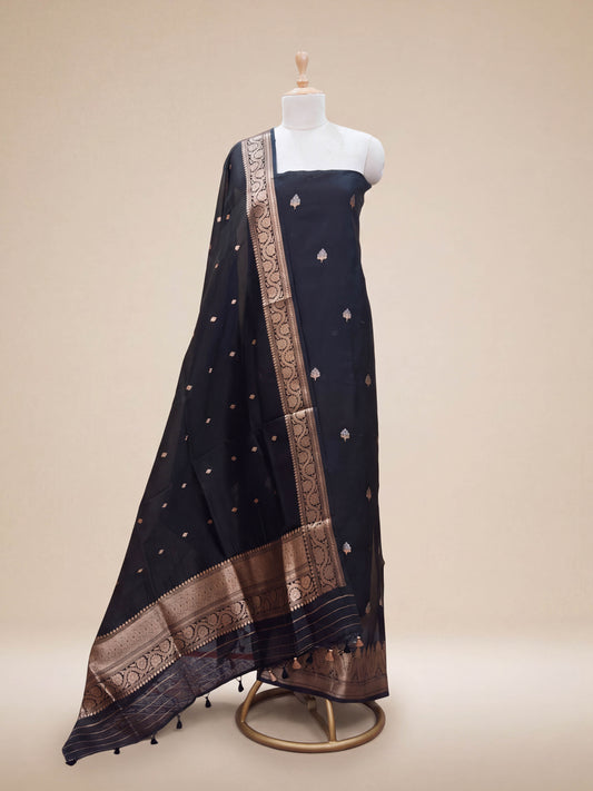Black mango silk suit set