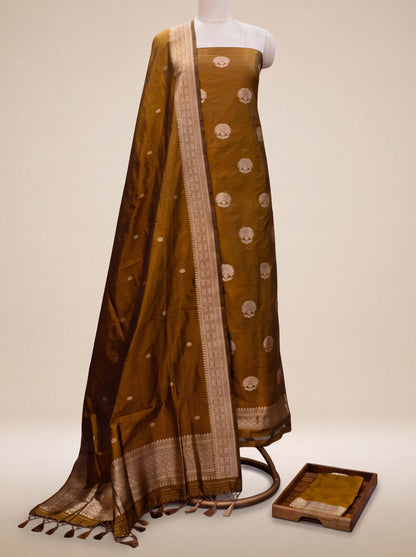 Gold katan by katan silk suit set