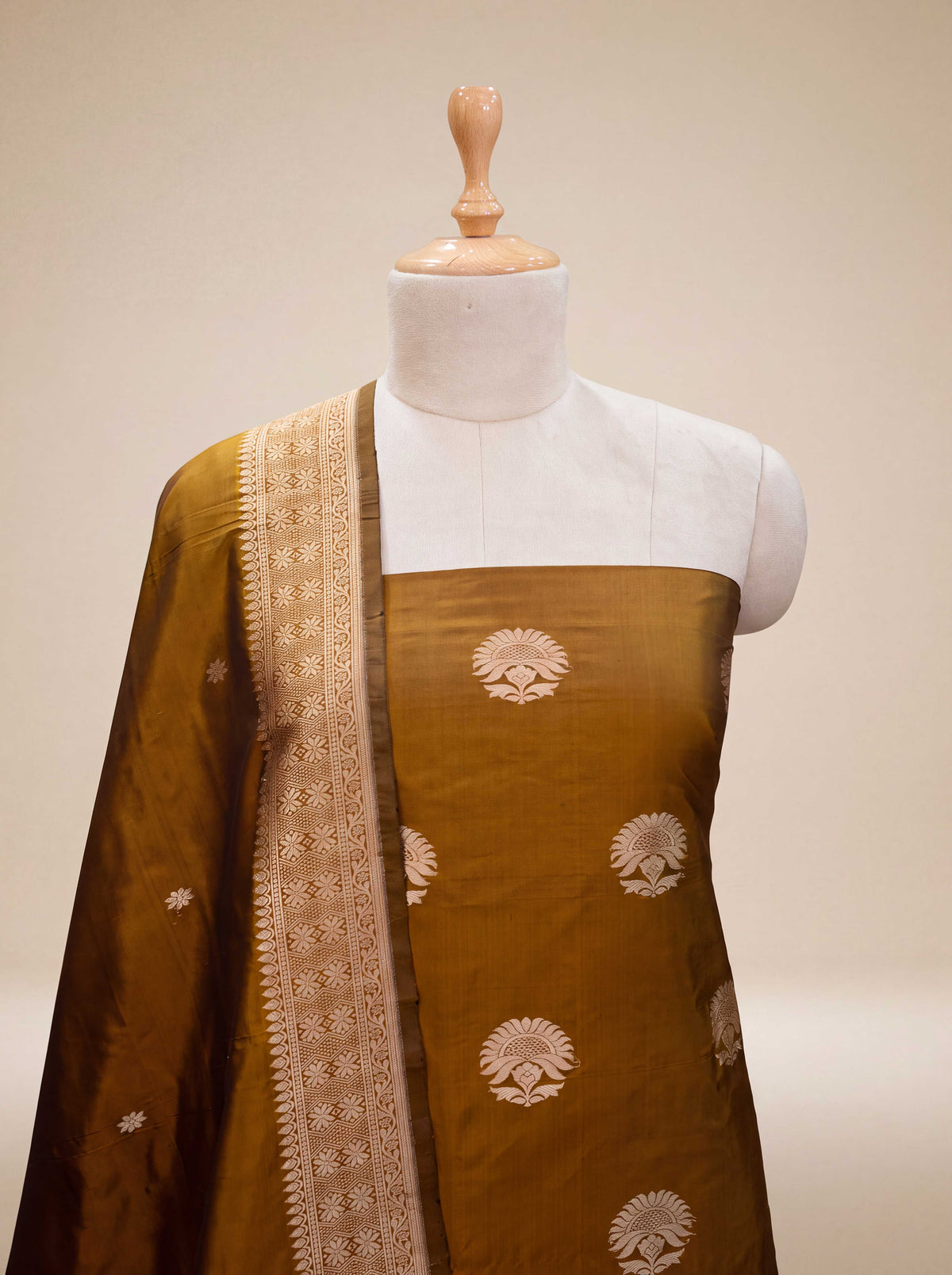 Gold katan by katan silk suit set