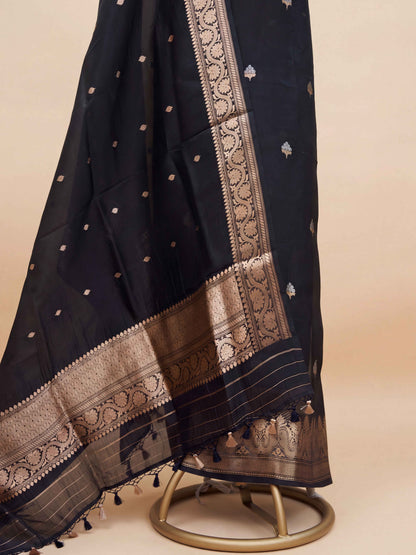 Black mango silk suit set