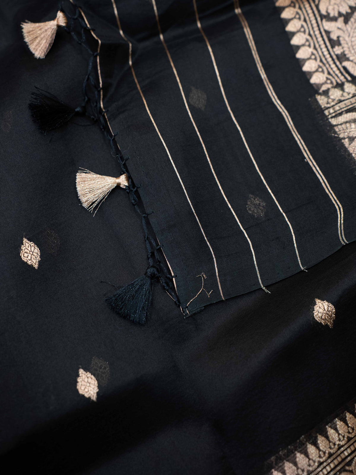 Black mango silk suit set