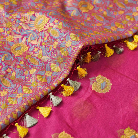 Pink Meenadar  tilfi chanderi 3 piece suit set