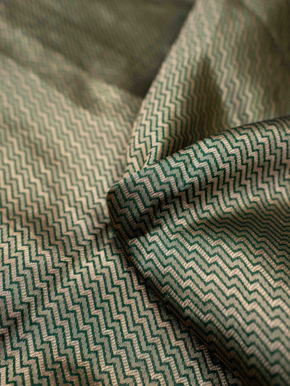 Green silk kurta with kora brocade dupatta