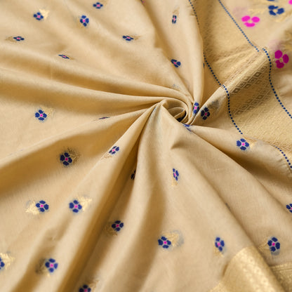 Beige cotton Meenadar 3 piece set