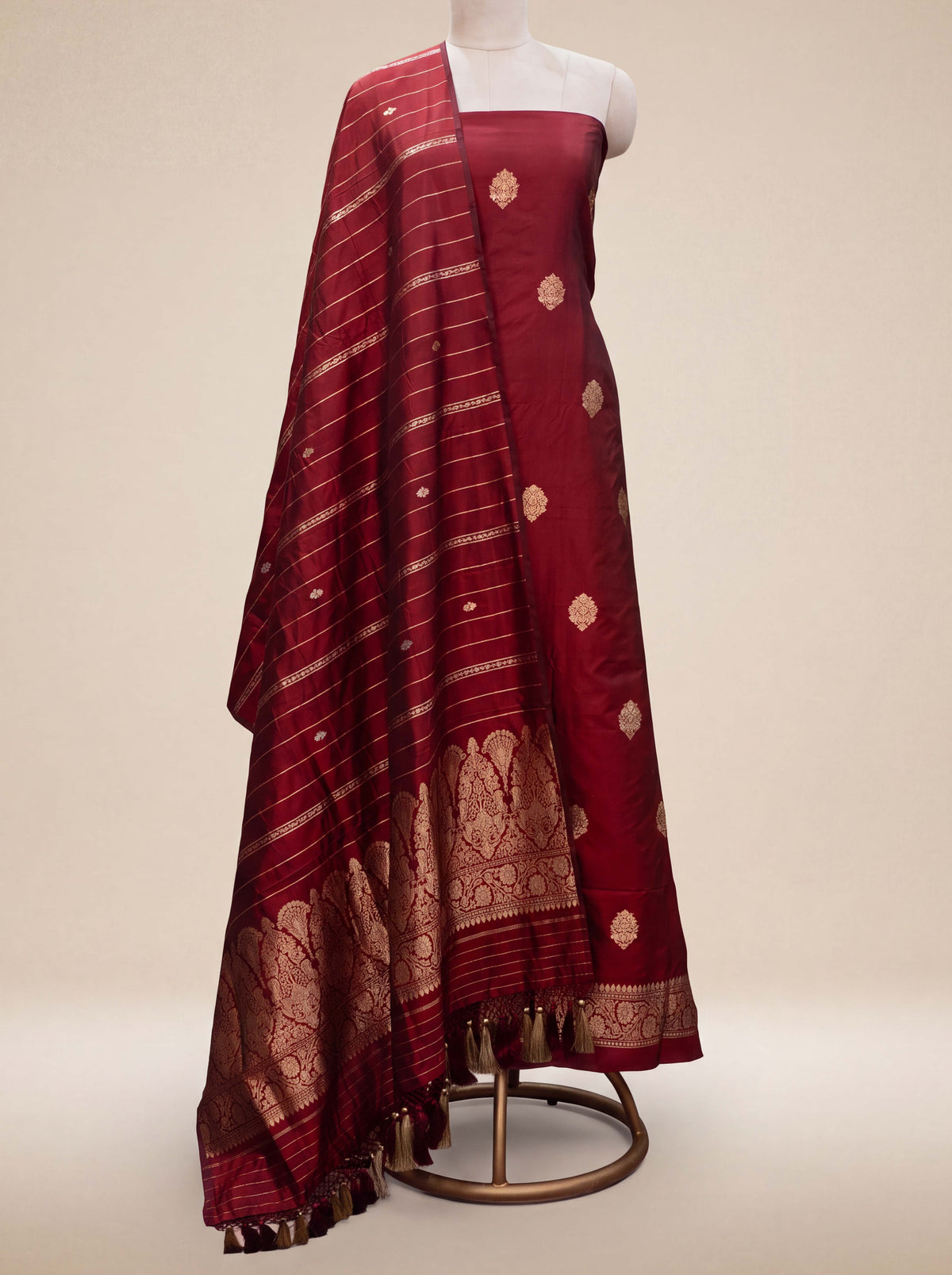 Wine katan by katan silk suit set