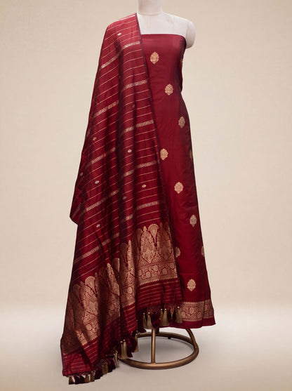 Wine katan by katan silk suit set