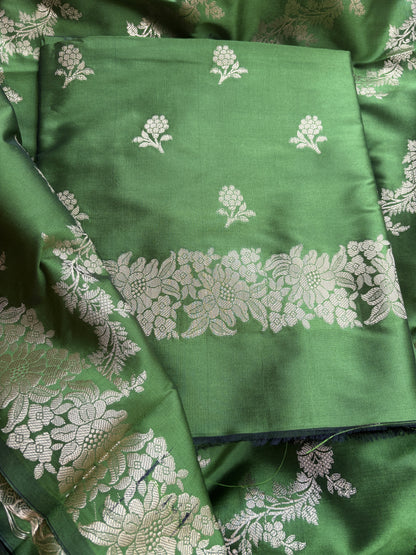 Green premium silk 3 piece suit set