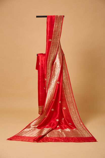 Red Mango silk Chand Tara Saree