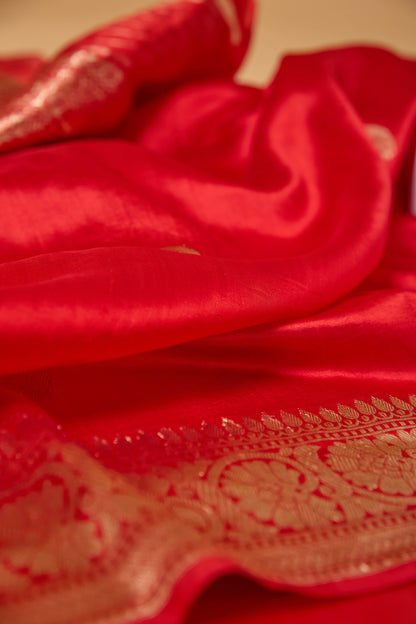 Red Mango silk Chand Tara Saree
