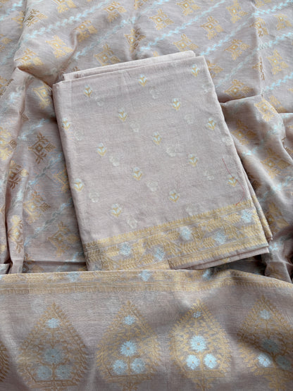 Peach Sona Rupa Chanderi suit set