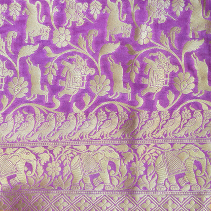 Light Purple shikargah  Silk Saree