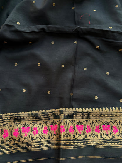 Black Chiniya silk chand tara suit set