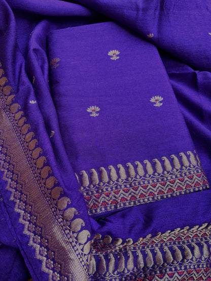 Purple moonga silk 3 piece suit set
