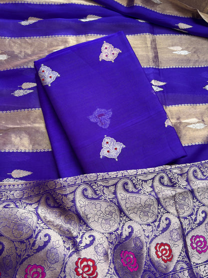 Purple kora kadhwa 3 piece suit set