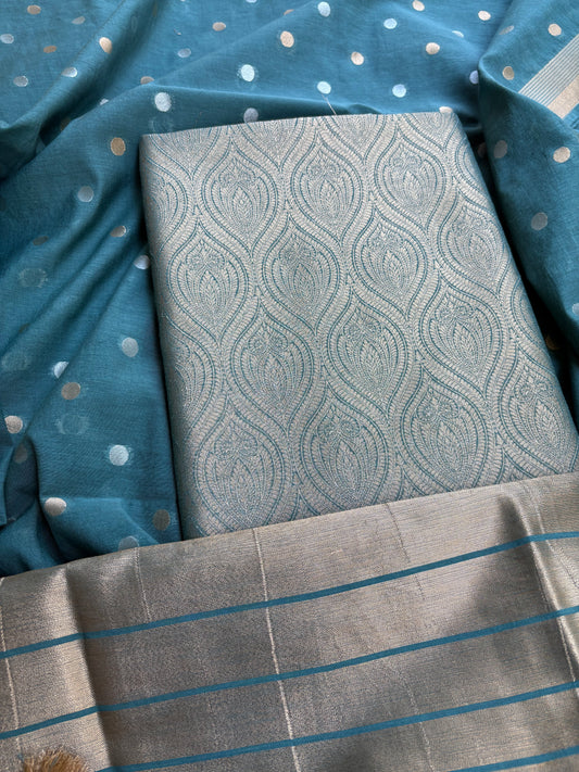 Green cotton tissue suit set