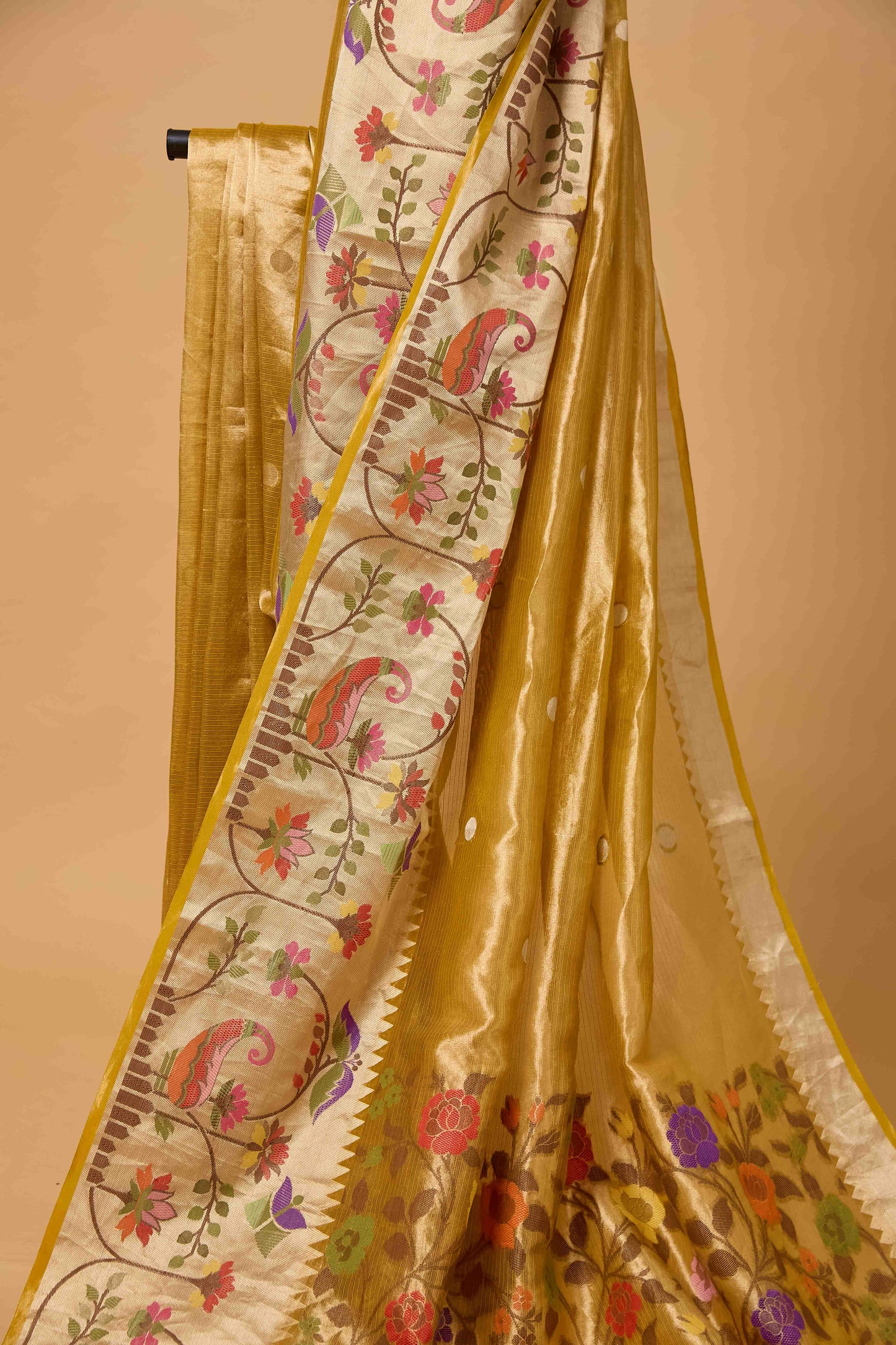 Yellow Kota Tissue Meenadar Saree