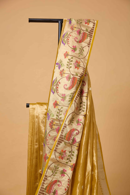 Yellow Kota Tissue Meenadar Saree