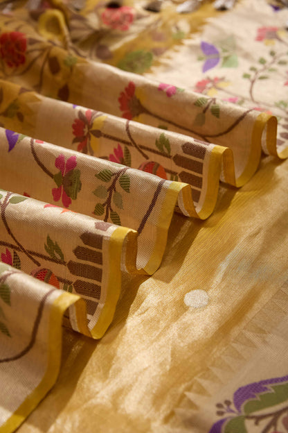 Yellow Kota Tissue Meenadar Saree