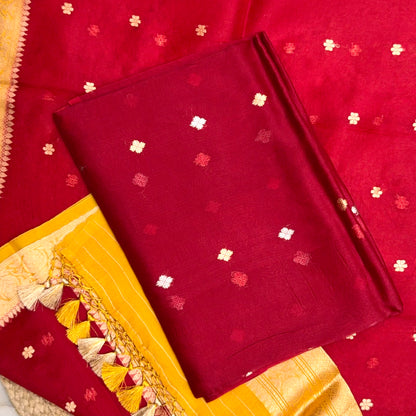 Red yellow shaded suit set