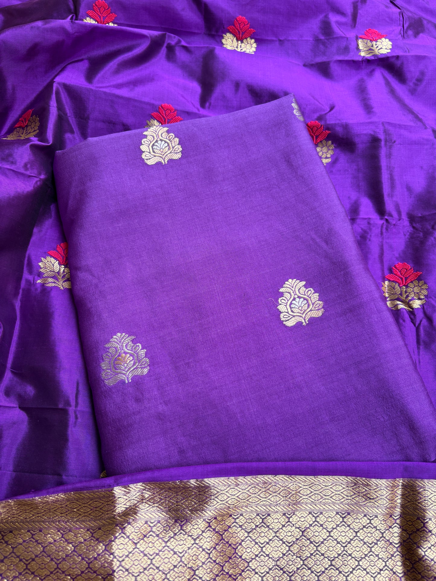 Purple Chiniya Katan kadhwa suit set
