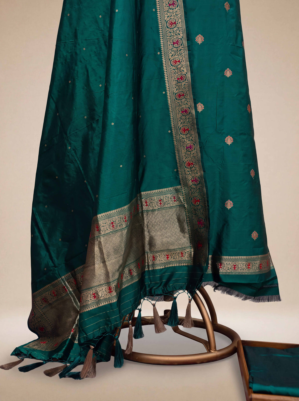 Green paithani weaving border Katan by katan suit set