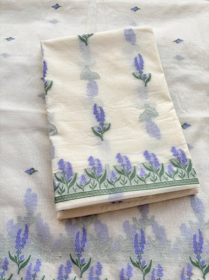 White base Chanderi weaving suit set