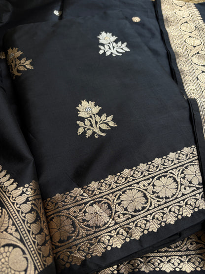 Black katan by katan sona rupa 3 piece suit set
