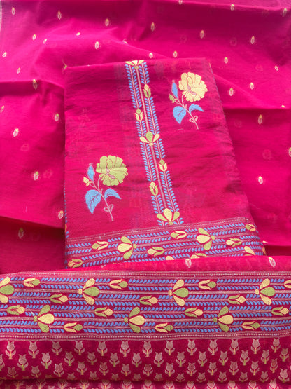 Red resham weaving flower design weaving suit set(91)