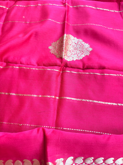 Pink Chiniya silk 3 piece suit set