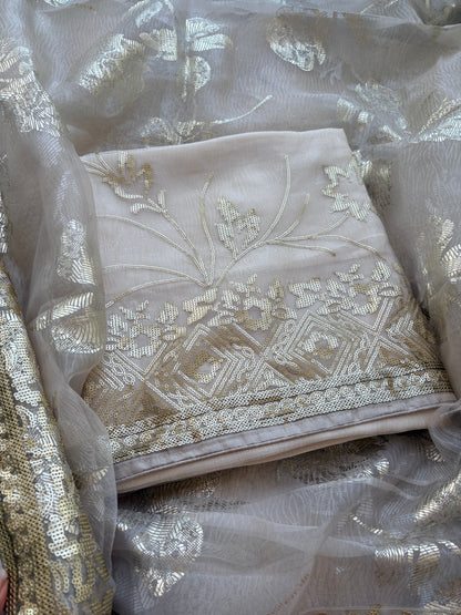 Cream pitt work tissue suit set